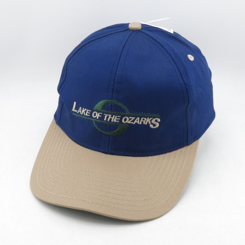 Lake of the Ozarks Hat Baseball Cap Men's Adjustable Blue Tan Souvenir